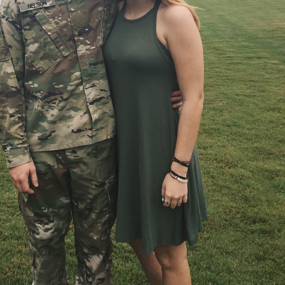 old navy army green high neck dress